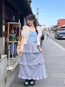 「アイテム（キャミソール）」を使った、mi0104kkiさん（レディース・156cm）の夏コーディネート