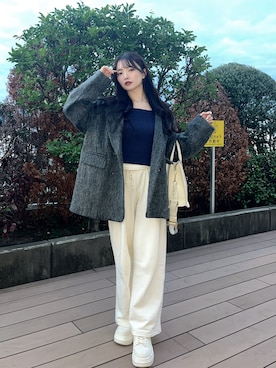 「アイテム（テーラードジャケット）」を使った、MIKKIさん（レディース・156cm）の秋コーディネート