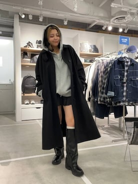 「アイテム（ステンカラーコート）」を使った、krkoooooさん（レディース・161cm・20代）の秋コーディネート