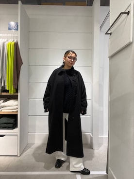 「アイテム（ステンカラーコート）」を使った、krkoooooさん（レディース・161cm・20代）の冬コーディネート