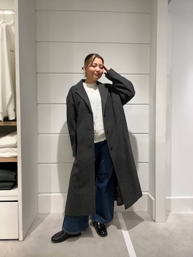 「アイテム（チェスターコート）」を使った、krkoooooさん（レディース・161cm・20代）の秋コーディネート