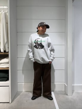 「LOWRYS FARM（ローリーズファーム）のアイテム（キャップ）」を使った、krkoooooさん（レディース・161cm）の秋コーディネート