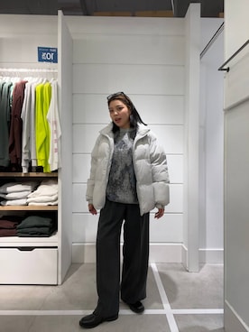 「アイテム（ダウンジャケット/コート）」を使った、krkoooooさん（レディース・161cm・20代）の冬コーディネート