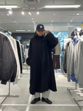 「アイテム（ステンカラーコート）」を使った、krkoooooさん（レディース・161cm）の秋コーディネート