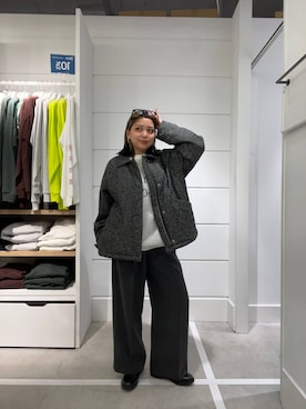 「アイテム（ドレスシューズ）」を使った、krkoooooさん（レディース・161cm）の冬コーディネート