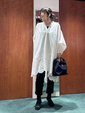 「BARNYARDSTORM（バンヤードストーム）のBARNYARDSTORM /  【新色登場】キレイめハンドルトート/撥水【WEB限定カラー】（トートバッグ、ブルー系）」を使った、bynamuさん（レディース）の春コーディネート