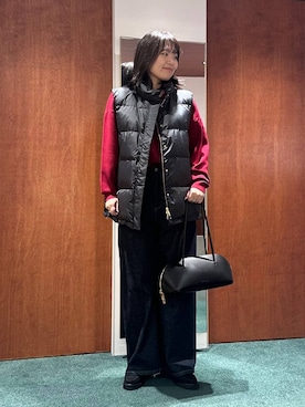 「アイテム（ダウンベスト）」を使った、bynamuさん（レディース・168cm）の秋コーディネート