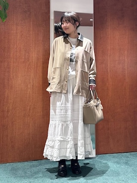 「UNIVERSAL OVERALL（ユニバーサルオーバーオール）のアイテム（ジャケット/アウター）」を使った、bynamuさん（レディース・168cm）の冬コーディネート