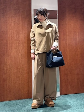 「アイテム（スリッポン）」を使った、bynamuさん（レディース・168cm）の冬コーディネート