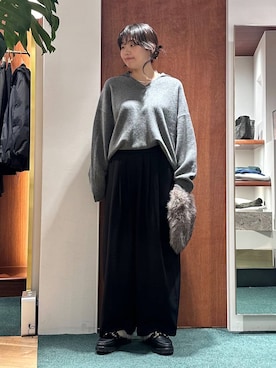 「アイテム（バングル/リストバンド）」を使った、bynamuさん（レディース・168cm）の冬コーディネート