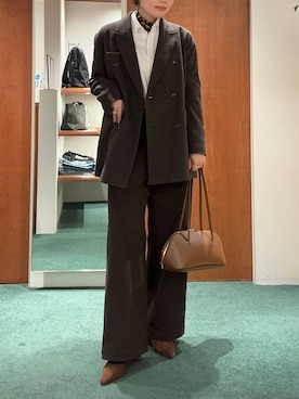 「BARNYARDSTORM（バンヤードストーム）のBARNYARDSTORM / ウォームストレッチチノパンツ / マシンウォッシャブル（チノパンツ）」を使った、bynamuさん（レディース・168cm）の秋コーディネート