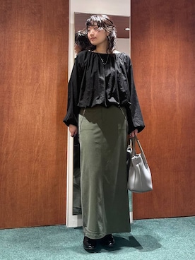 「BARNYARDSTORM（バンヤードストーム）のBARNYARDSTORM / チェーンサスペンダー（サスペンダー、ブラック系）」を使った、bynamuさん（レディース）の春コーディネート