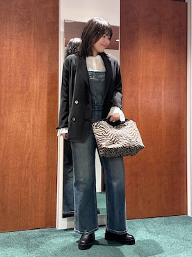 「アイテム（オールインワン・サロペット）」を使った、bynamuさん（レディース・168cm・20代）の秋コーディネート