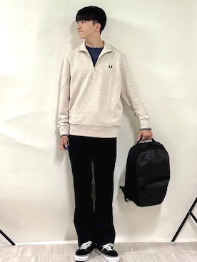 「アイテム（バックパック/リュック）」を使った、金澤さん（メンズ・178cm）の秋コーディネート