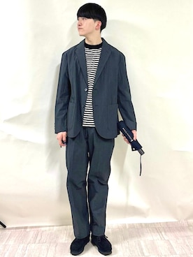 「SHIPS（シップス）のアイテム（テーラードジャケット）」を使った、金澤さん（メンズ・178cm）の春コーディネート