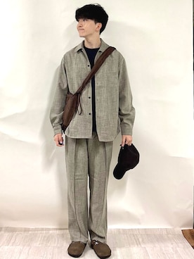 「FRED PERRY（フレッドペリー）のアイテム」を使った、金澤さん（メンズ・178cm）の秋コーディネート