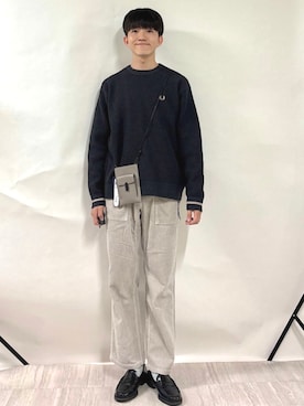 「FRED PERRY」｜金澤さん（メンズ・178cm）の秋コーディネート
