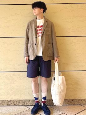 「SHIPS（シップス）のアイテム」を使った、金澤さん（メンズ・178cm）の夏コーディネート