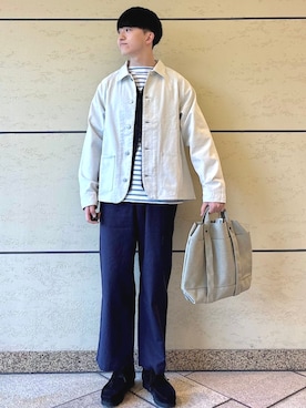 「SHIPS（シップス）のアイテム」を使った、金澤さん（メンズ・178cm）の春コーディネート