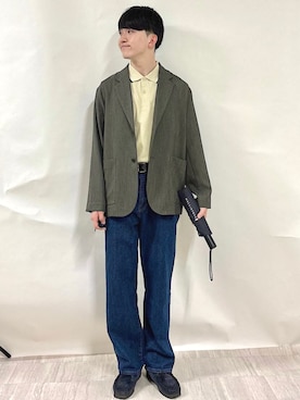 「SHIPS（シップス）のアイテム（ジャケット/アウター）」を使った、金澤さん（メンズ・178cm）の春コーディネート