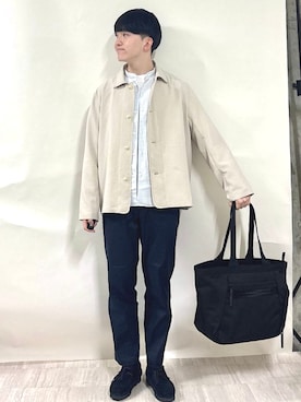 「Aer（エアー）のアイテム」を使った、金澤さん（メンズ・178cm）の春コーディネート