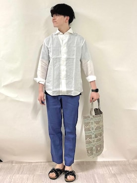 「SHIPS（シップス）のアイテム」を使った、金澤さん（メンズ・178cm）の夏コーディネート