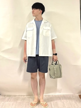 「SHIPS（シップス）のアイテム」を使った、金澤さん（メンズ・178cm）の夏コーディネート