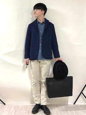 「ビジネスカジュアル」｜金澤さん（メンズ・178cm）の秋コーディネート