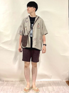 「サコッシュ」｜金澤さん（メンズ・178cm）の夏コーディネート