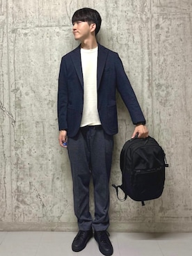 「SHIPS（シップス）のアイテム」を使った、金澤さん（メンズ・178cm）の秋コーディネート