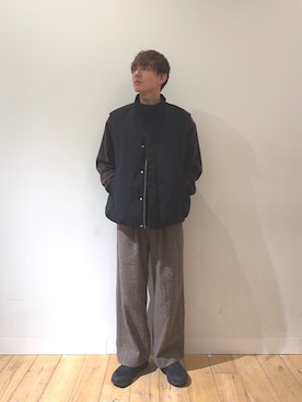 「アイテム（ニット/セーター）」を使った、ryotaさん（メンズ・180cm・30代）の冬コーディネート