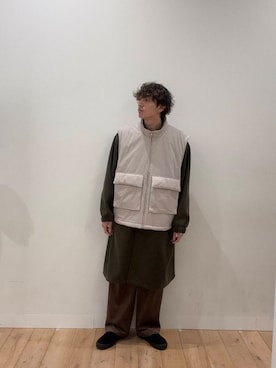 「アイテム（ダウンベスト）」を使った、sopryota1104さん（メンズ・180cm）の冬コーディネート
