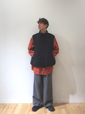 「アイテム（ダウンベスト）」を使った、ryotaさん（メンズ・180cm）の冬コーディネート