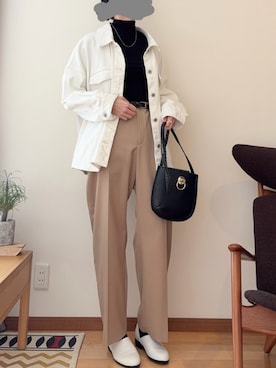 「MANOF（マノフ）のアイテム」を使った、Ninaさん（レディース・167cm）の春コーディネート