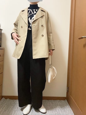 「アイテム（トレンチコート）」を使った、Ninaさん（レディース・167cm）の秋コーディネート