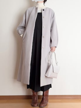 「YAHKI（ヤーキ）のアイテム（バッグ）」を使った、Ninaさん（レディース・167cm）の冬コーディネート