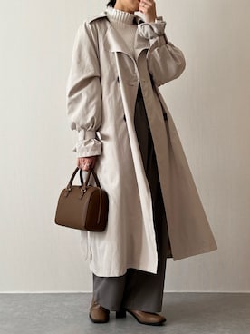 「reca（レカ）のアイテム（トレンチコート）」を使った、konitanikoさん（レディース・158cm）の冬コーディネート