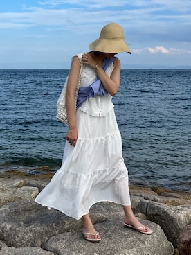 「chocomee（チョコミー）のアイテム（トップス）」を使った、konitanikoさん（レディース・158cm）の夏コーディネート