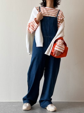 「マリン」｜「アイテム（オールインワン・サロペット）」を使った、konitanikoさん（レディース・158cm）の春コーディネート