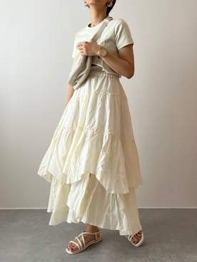 「SKAGEN(スカーゲン)のアイテム(ブレスレット)」を使った、konitanikoさん(レディース・158cm)の夏コーディネート