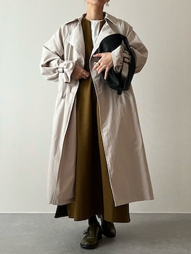 「reca（レカ）のアイテム（トレンチコート）」を使った、konitanikoさん（レディース・158cm）の冬コーディネート