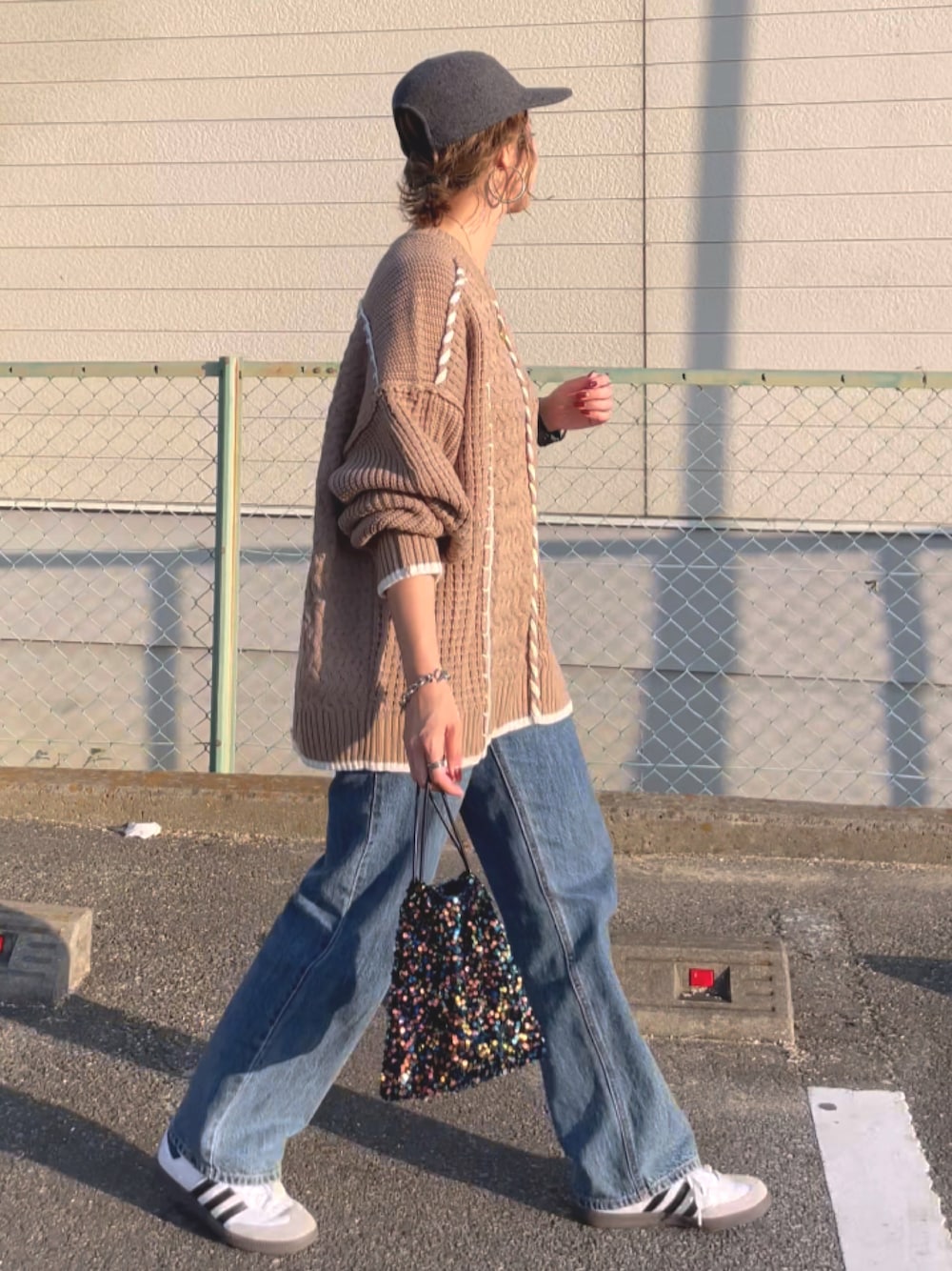 存在感放つ、2wayクレイジーステッチクルーネックオーバーサイズ