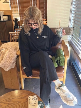 「ISOOK（アイスー）のアイテム（スウェット）」を使った、nonさん（レディース・163cm）の秋コーディネート