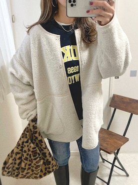 「classicalelf（クラシカルエルフ）のアイテム（ノーカラージャケット）」を使った、nonさん（レディース・163cm）の冬コーディネート