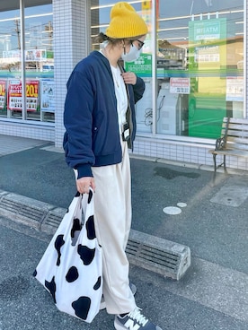 「URBAN RESEARCH Sonny Label（アーバンリサーチサニーレーベル）のアイテム（MA-1）」を使った、nonさん（レディース・163cm）の秋コーディネート