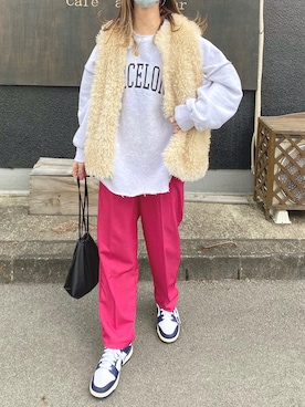 「bohmal（ボマール）のアイテム（スラックス）」を使った、nonさん（レディース・163cm）の冬コーディネート