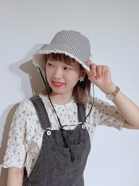 「ehka sopo（エヘカソポ）のアイテム（サロペット/オーバーオール）」を使った、Hono🐑さん（レディース・160cm）の夏コーディネート