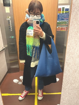「SLOBE IENA（スローブイエナ）のアイテム（ノーカラーコート）」を使った、harock69さん（レディース・162cm）の冬コーディネート