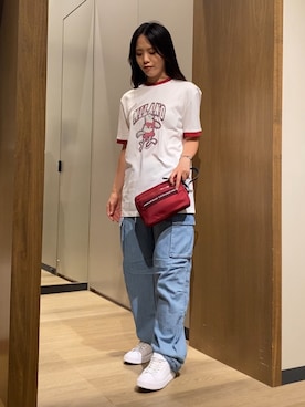 「ARMANI EXCHANGE（アルマーニエクスチェンジ）のアイテム」を使った、yokoさん（レディース・162cm）の夏コーディネート