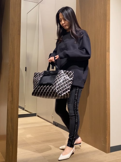 A|X アルマーニ エクスチェンジ】サイドロゴテープ ブラックデニム